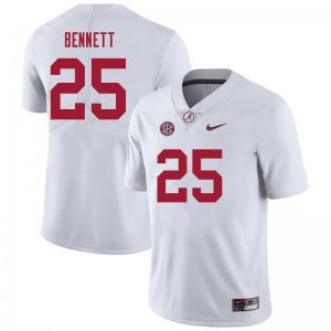NCAA Men's Alabama Crimson Tide #25 Jonathan Bennett Stitched College 2021 Nike Authentic White Football Jersey TA17M00YB
